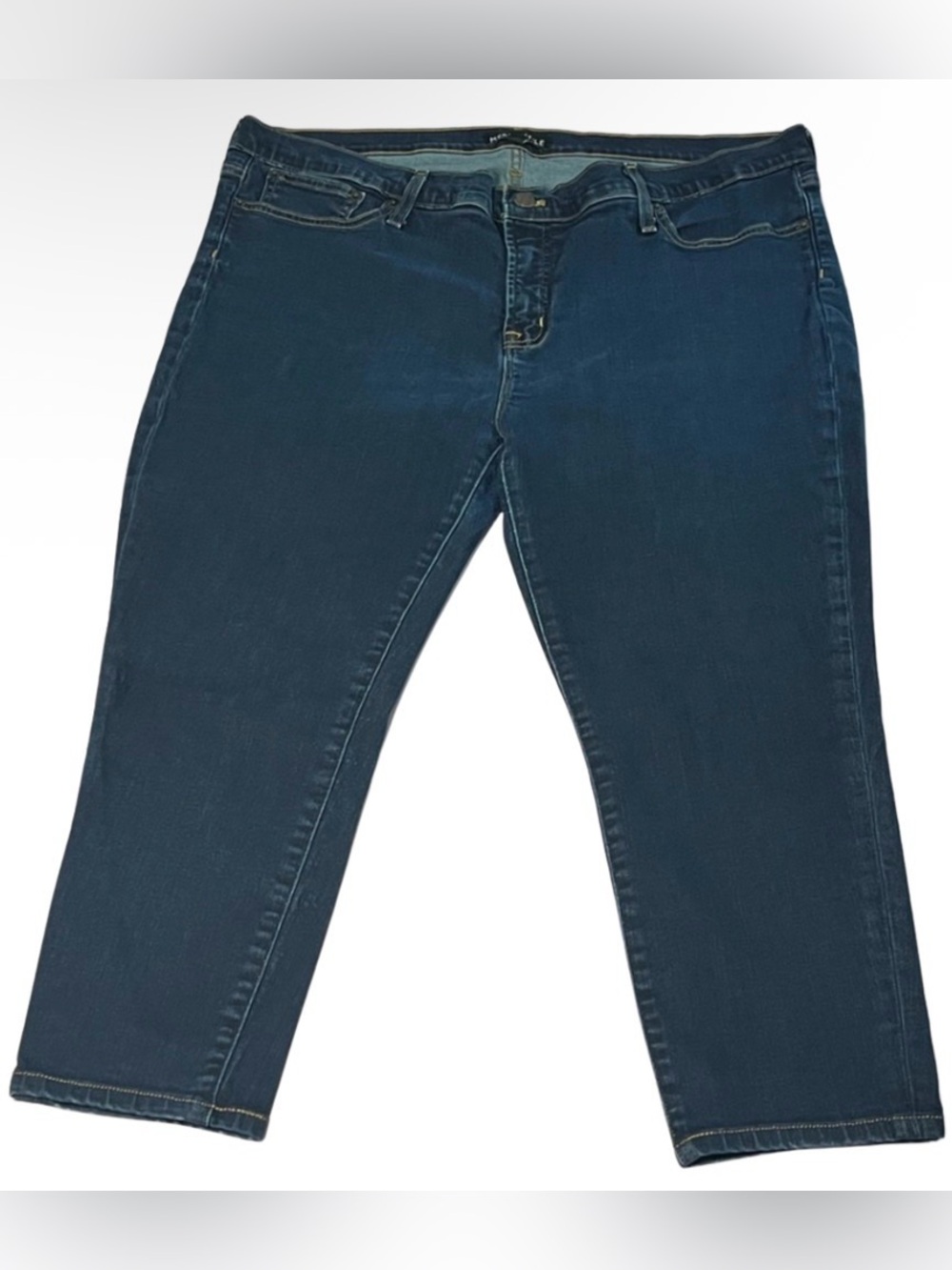 J. Crew Mercantile 35x28 Mid-Rise Skinny Jeans Signature Stretch Crop Blue Denim